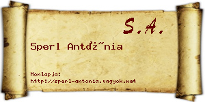 Sperl Antónia névjegykártya