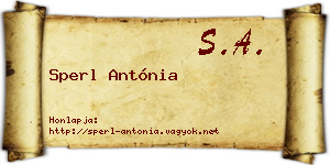 Sperl Antónia névjegykártya